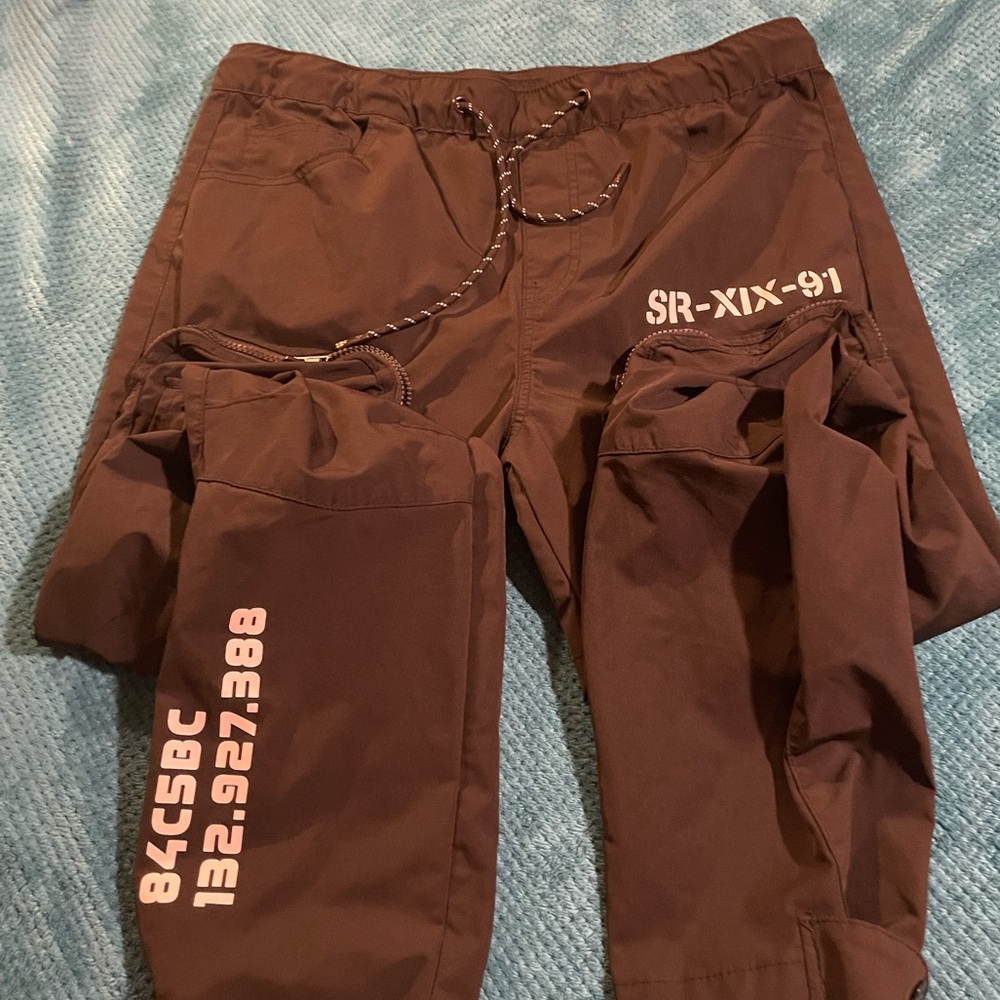 printed utility windbreaker joggers